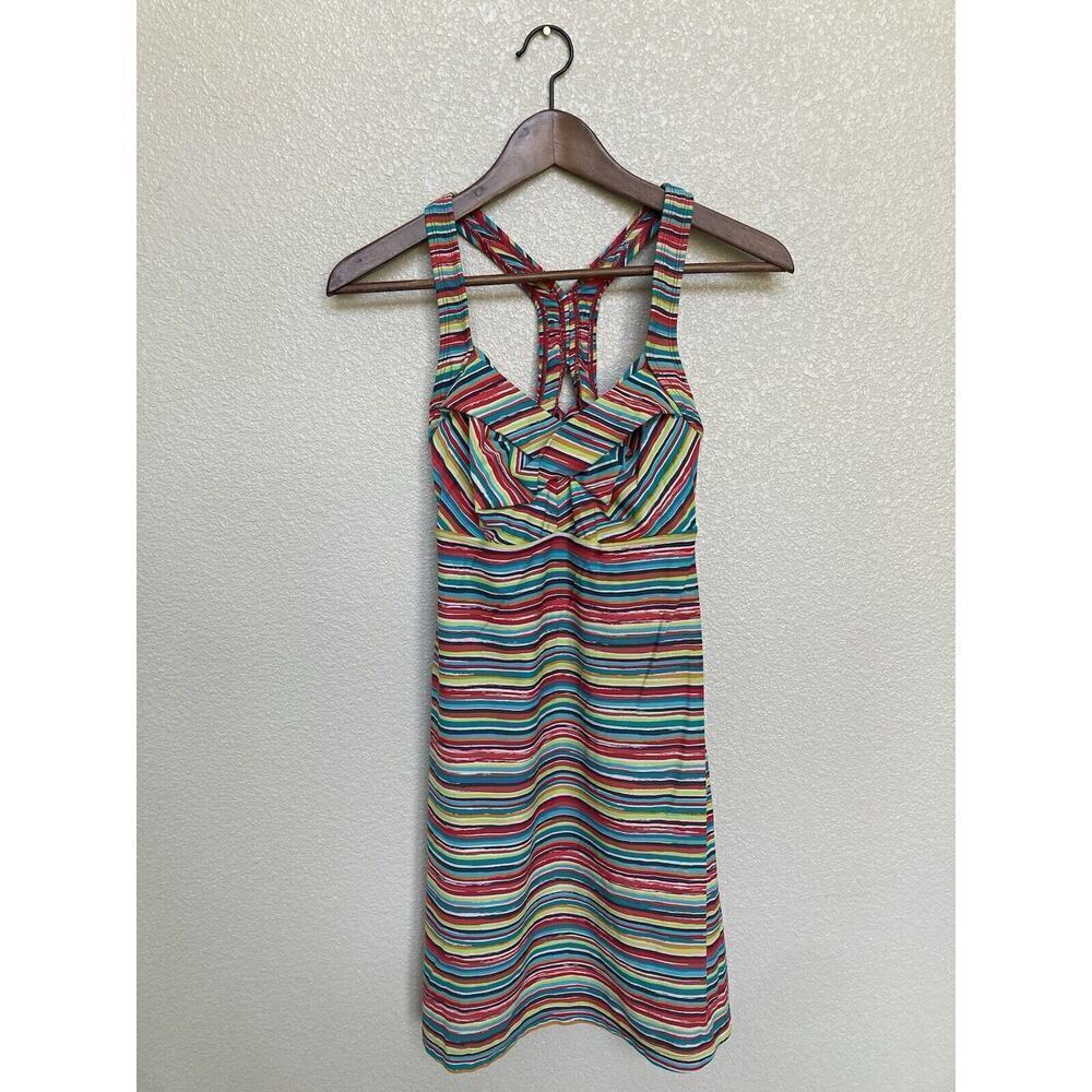 Athleta Salina Swim Dress x-small Montego stripes Beach Vacation Shelf Bras
